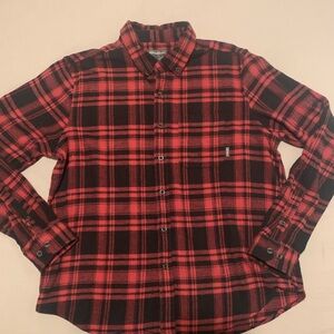 Eddie Bauer Red and Black Plaid Long Sleeve Shirt